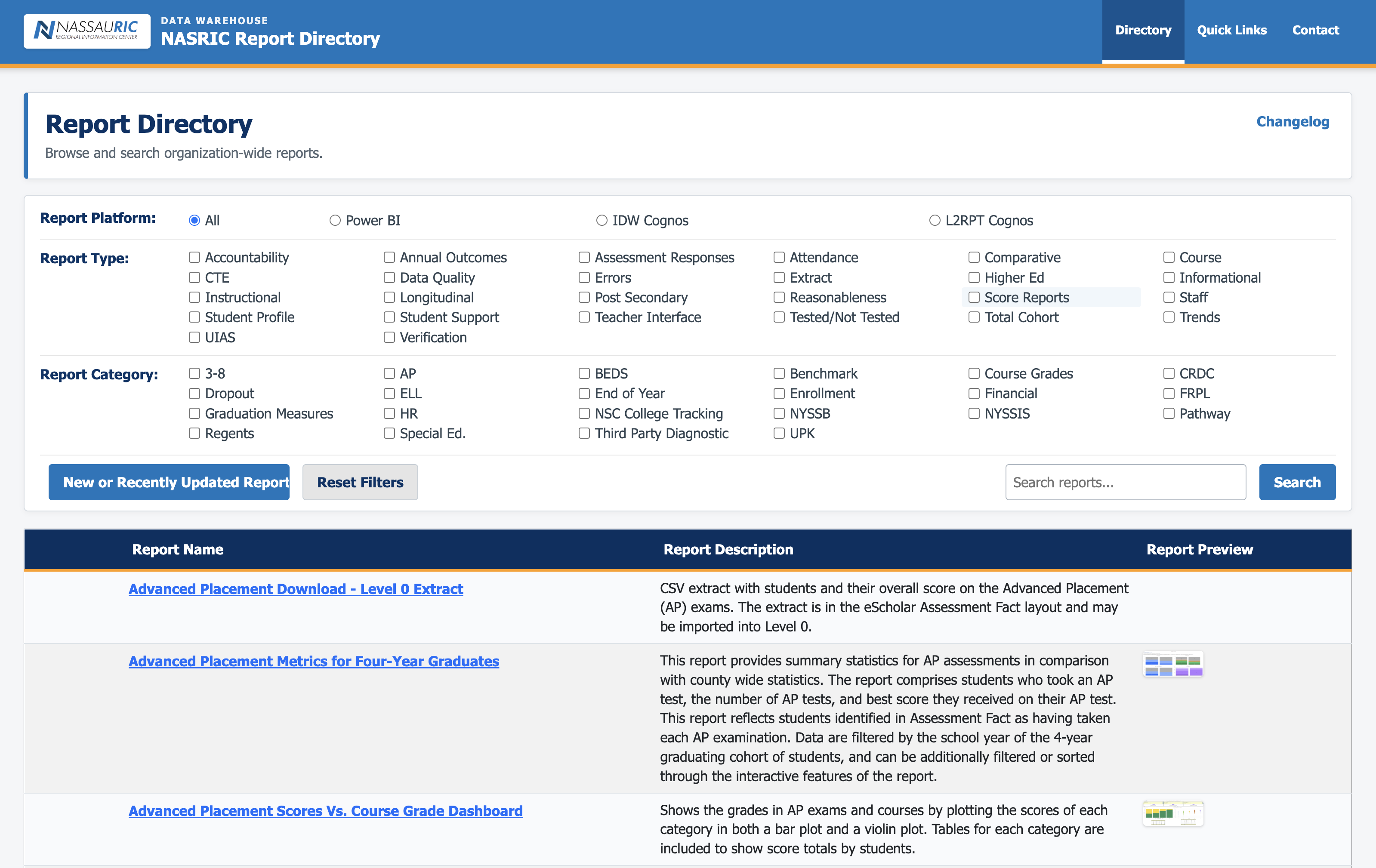 NASRIC Report Directory project image